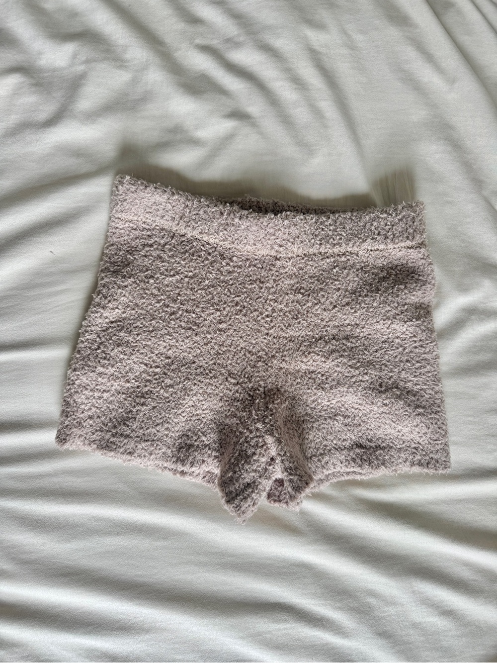 Garage Plush Fuzzy Lounge Shorts in Light Taupe